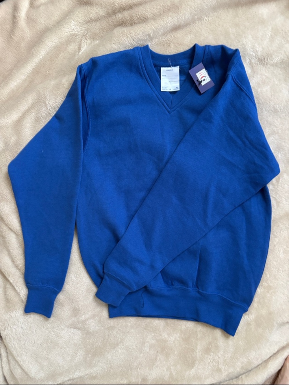 NWT Classic V-Neck Royal Blue  Sweatershirt for Boys in XL (age 9/10)